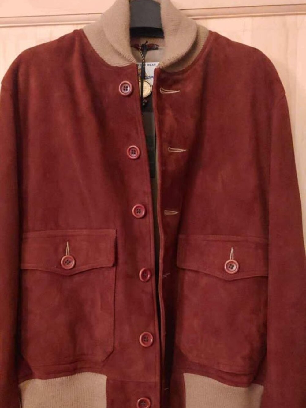 New Suede Golden Bear GB Sport Jacket Mens Small Made in USA